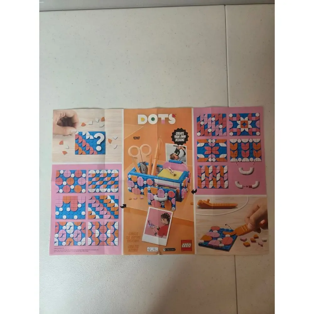 Lego Dots Desk Organizer 41907 Removable Drawer Complete Set w Instructions